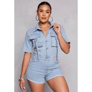 Denim Sleeveless Romper by Daisy